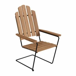 A3 solstol Teak-svart stålstativ