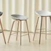 About a Stool 32 Low barstol lackerat ekstativ 2.0 Melange cream-rostfritt stålstöd