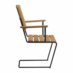 A2 fåtölj Obehandlad teak-svart