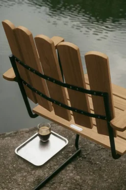A2 fåtölj Obehandlad teak-svart