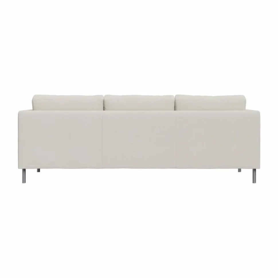 Alex 3-sits soffa Tyg Hiro White-aluminiumben