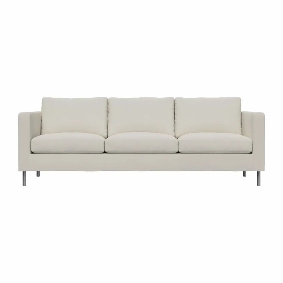 Alex 3-sits soffa Tyg Hiro White-aluminiumben