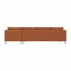Alex 3-sits soffa chaise lounge höger Tyg Hiro Rustred-aluminiumben