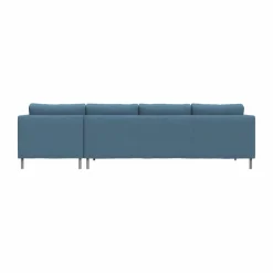 Alex 3-sits soffa chaise lounge höger Tyg Hiro Light Blue-aluminiumben