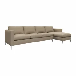 Alex soffa 3-sits med divan noah 08 dark beige-aluminiumben
