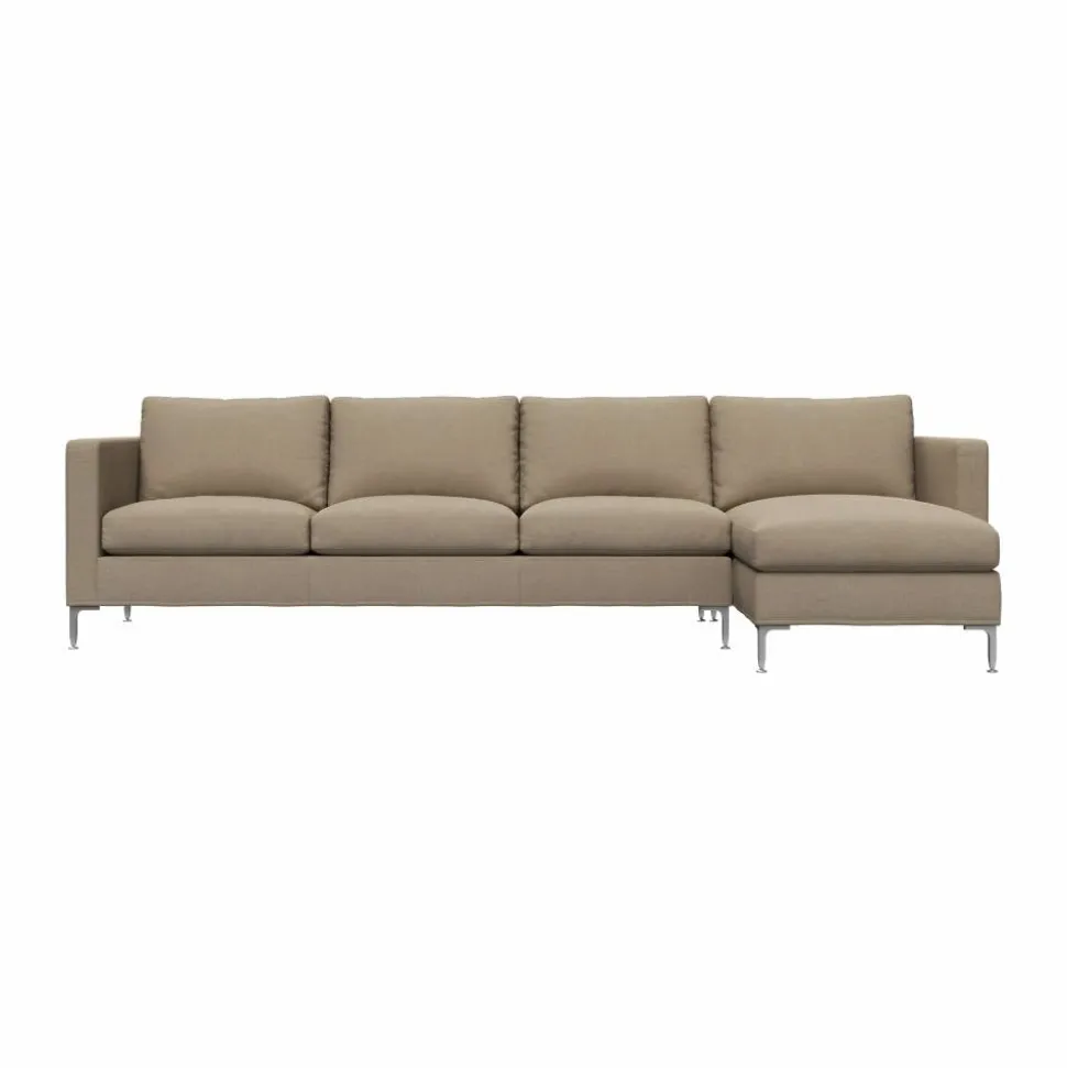 Alex soffa 3-sits med divan noah 08 dark beige-aluminiumben