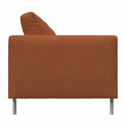 Alex High 2 5-sits soffa Tyg Hiro Rustred-aluminiumben