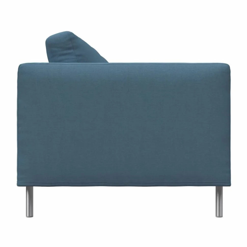 Alex 2 5-sits soffa Tyg Hiro Light Blue-aluminiumben