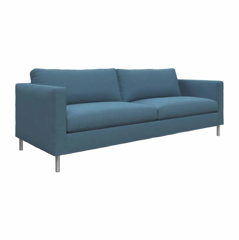 Alex 2 5-sits soffa Tyg Hiro Light Blue-aluminiumben