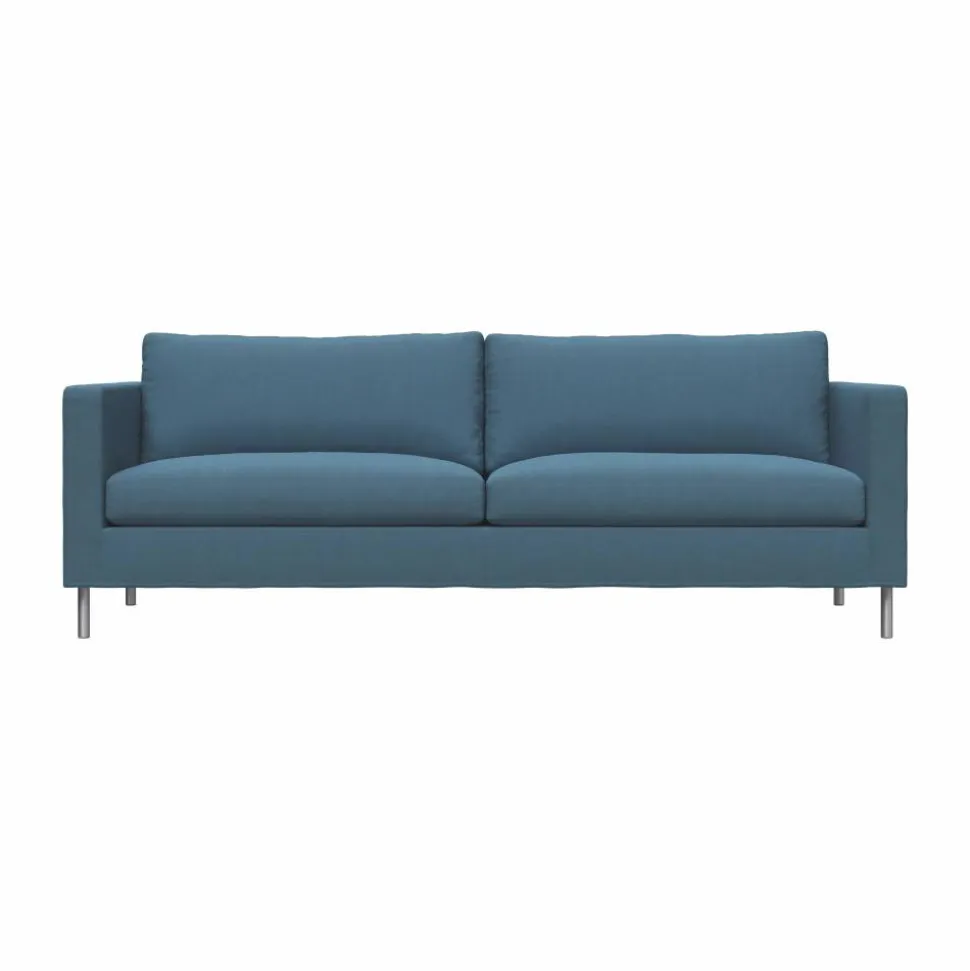 Alex 2 5-sits soffa Tyg Hiro Light Blue-aluminiumben