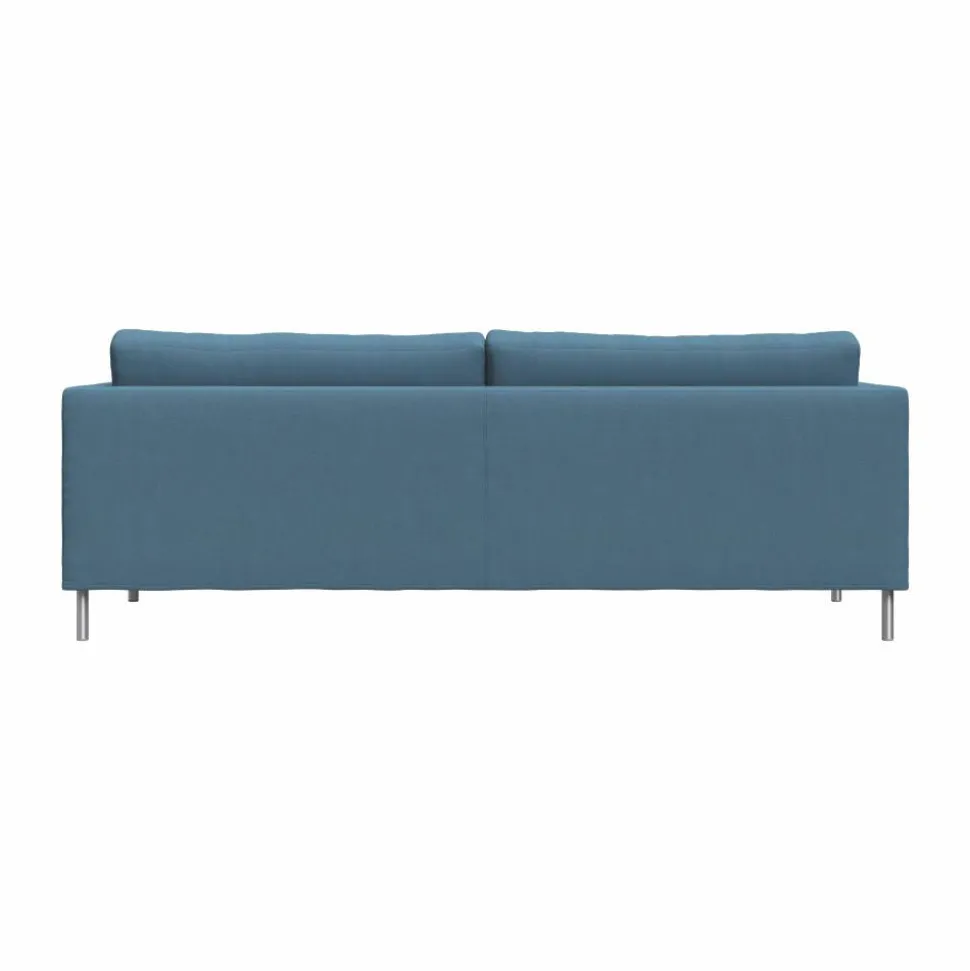 Alex 2 5-sits soffa Tyg Hiro Light Blue-aluminiumben