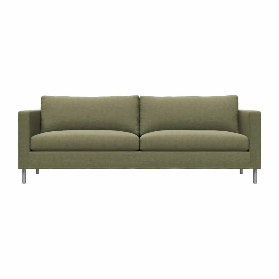 Alex 2 5-sits soffa Tyg Hiro Lightgreen-aluminiumben