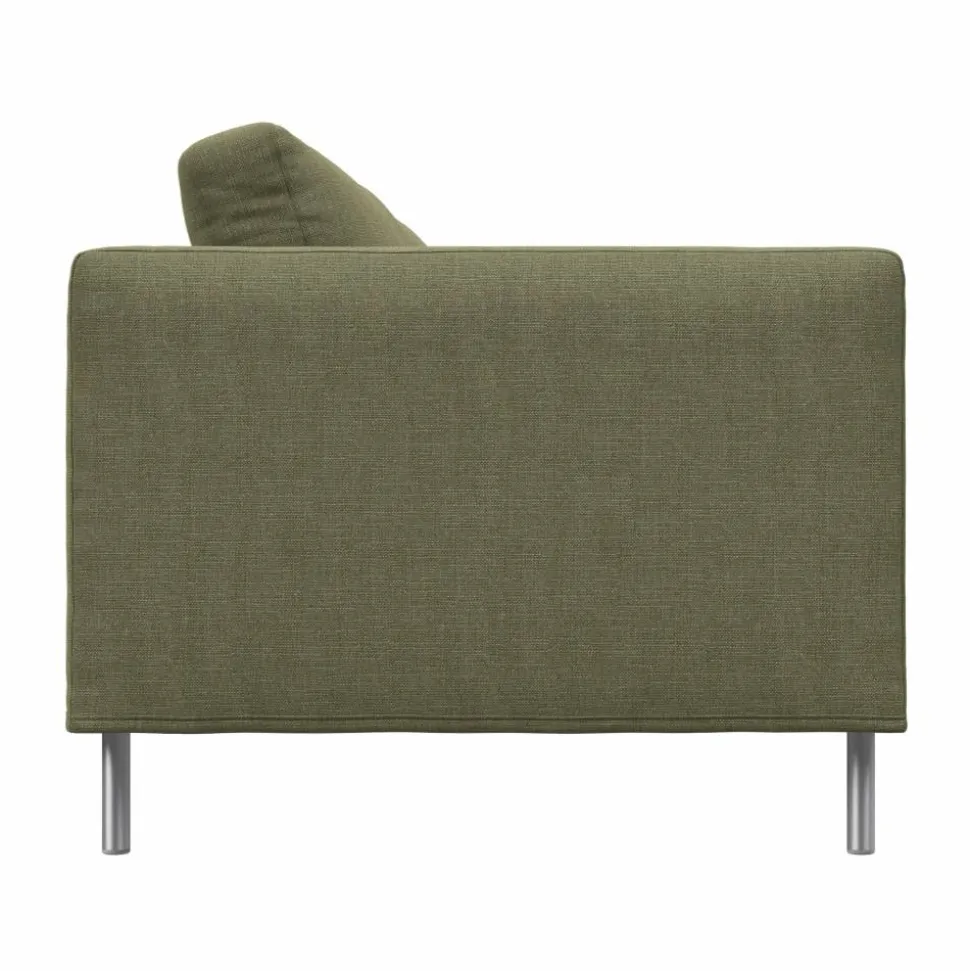 Alex 2 5-sits soffa Tyg Hiro Lightgreen-aluminiumben