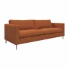 Alex 2 5-sits soffa Tyg Hiro Rustred-aluminiumben