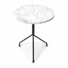 All For One sidobord White carrara-black Ø40 cm