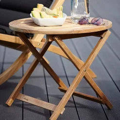 Alnö sidobord Ø55 cm Teak