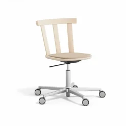 Alt stol snurrstativ klädd sits björk Hallingdal 65-200 beige-ljus mattlack