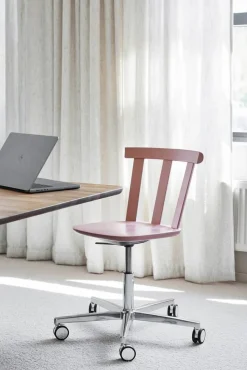 Alt stol snurrstativ klädd sits björk Vidar 4 633 pink-malva 27