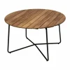 9A matbord Obehandlad teak-svart Ø120 cm