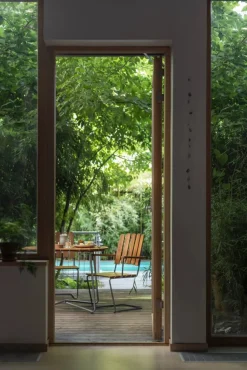 9A matbord Teak Ø100 cm