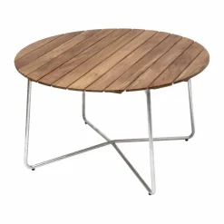9A matbord Teak-varmförzinkat stativ Ø120 cm