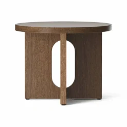 Androgyne sidobord Ø50 cm mörkbetsad ek Mörkbetsad ek-bordsskiva