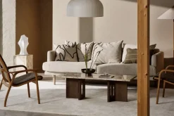 Androgyne loungebord Sand/kunis breccia-mörkbetsat ekstativ