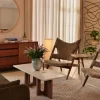 Androgyne loungebord Sand/kunis breccia-valnötsstativ