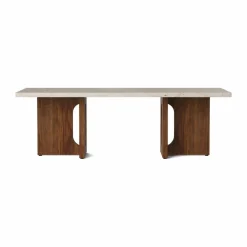 Androgyne loungebord Sand/kunis breccia-valnötsstativ