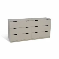 Aoko byrå dubbel 6 lådor Beige