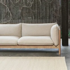 Arbour ECO 2-sits Soffa Tyg vidar 472 mustard vaxoljat valnöt