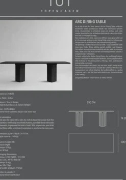 Arc matbord 95x250 cm Coffee black oak