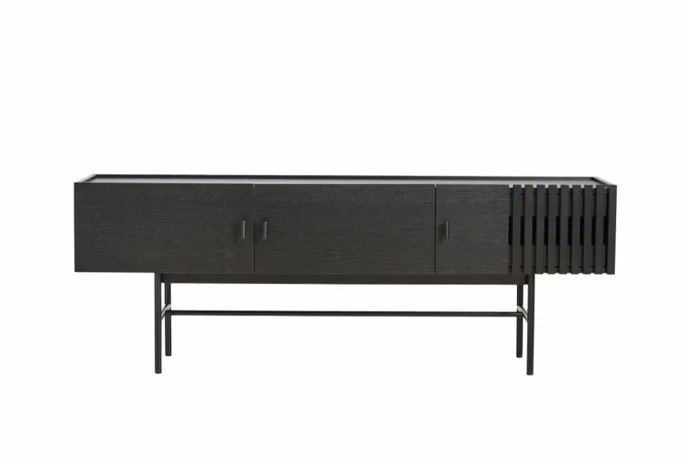 Array sidobord låg 150 cm Svartmålad ek