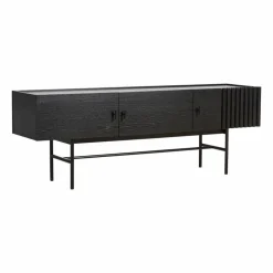 Array sidobord låg 150 cm Svartmålad ek
