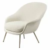 Bat Lounge Chair low back conic base Dora boucle 0001-antique brass