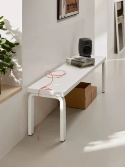 168B bänk Solid seat white lacquered
