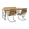 B31 bord 170 cm + 2 A2 fåtölj + soffa 3 oljad ek-svart stativ