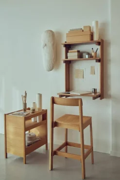 Beam Office Shelf hylla med skrivbord Deep brown pine 60x90 5x40 cm
