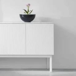 Beam sideboard ljusgrå ljusgrått stativ toppskiva i carrara marmor