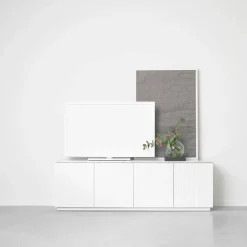 Beam sideboard ljusgrå stativ i oljad ek