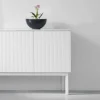 Beam sideboard vit lack vitt stativ toppskiva i carrara marmor