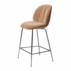 Beetle Soft barstol 65 cm framsidesklädd Belsuede Dedar 132-lackerad valnöt-svart krom