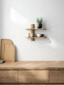 Bend vägghylla Oiled Nature Oak 50x18x40 cm