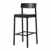 Betty TK17 Bar Chair barstol 75 cm Noble svart läder-svartlackad ask