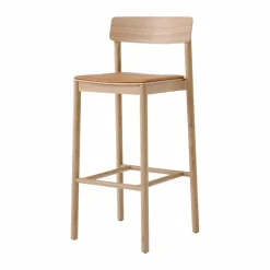 Betty TK17 Bar Chair barstol 75 cm Noble konjaksfärgat läder-lackad ek