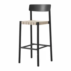 Betty TK15 Bar Chair barstol 75 cm Svartlackad ask-naturfärgat lin