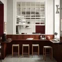 Betty TK7 barpall oak naturflätad linnebandssits