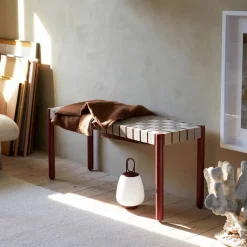 Betty TK4 bänk oak naturflätad linnebandssits