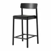 Betty TK14 Counter Chair barstol 65 cm Noble svart läder-svartlackad ask