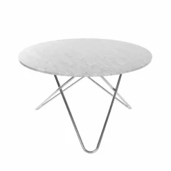 Big O Table matbord Marmor carrara rostfritt stativ